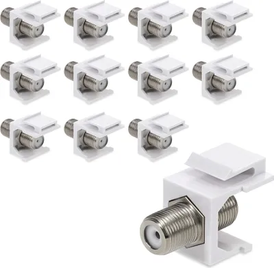 Produktbild von kwmobile 12x Keystone Modul F-Buchse - 12 Stk. F-Stecker für DVB-S und DVB-S2 - Anschluss TV SAT Kabel an Modular Patchpanel oder Anschlussdosen