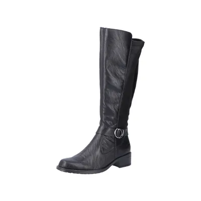 Produktbild von Rieker Damen Stiefel Langschaft Zierriemen mit silbernen Schmuckelementen Z7364, Größe:37 EU, Farbe:Schwarz