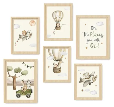 6er-Set Waldtier-Poster fürs Kinderzimmer, 20x25 & 21x30 cm