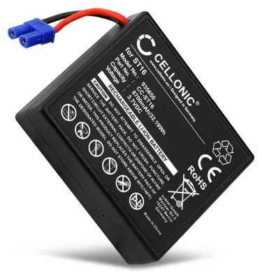 Image de CELLONIC 1x Batterie pour Drone Compatible avec Yuneec H480 Drone Remote Control, ST16 Pro Remote Controller, ST16 Remote Controller, ST16 - (8700mAh, 3.7V)
