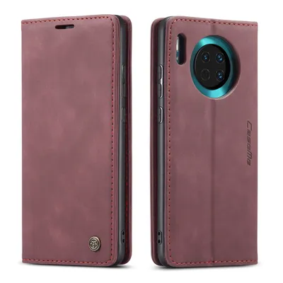 Obrázek produktu pro Huawei Mate 30 Pouzdro, RetroPolyuretanKožené Pouzdro, Kapsy na Karty, Magnetické Uzavírání, Pouzdro s Funkcí Stojánku pro Huawei Mate 30 červené