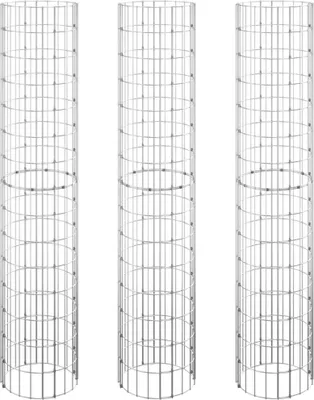 Obrázek produktu pro vidaXL Gabionové vyvýšené záhony 3 ks. Kulaté z pozinkované oceli Ø30x150 cm