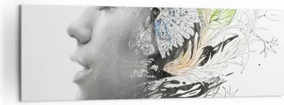 Produktbild von Bild auf Leinwand - Leinwandbild - Frau Abstraktion - 160x50cm - Wand Bild - Wanddeko - Wandbilder - Leinwanddruck - Bilder - Kunstdruck - Wanddekoration - Leinwand bilder - Wandkunst - AB160x50-3964