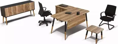 Image de Ensemble de meubles de bureau Bureau Aménagement de table Ensemble de bureau d'angle 3 pièces