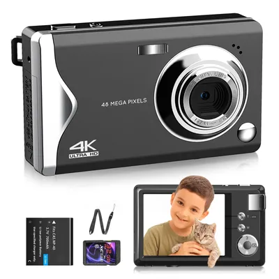 Produktbild von Digitalkamera, 48MP 1080P FHD Fotokamera mit 3,0 Zoll Bildschirm,16X Digitalzoom Tragbar Kompaktkamera mit 32GB TF-Karte