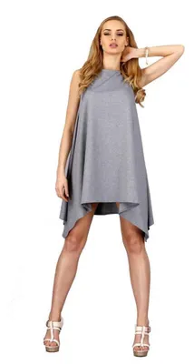Produktbild von Minikleid Asymmetrisch Tunika; Grau L/40