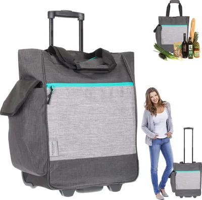 Produktbild von Trolley Einkaufstrolley Einkaufsroller Alessandro Pro Shopper mit stabilem Stand Einkaufstrolly Einkaufstasche Saunatrolley Trolly  38L 12894 Two Tone Grey Grau