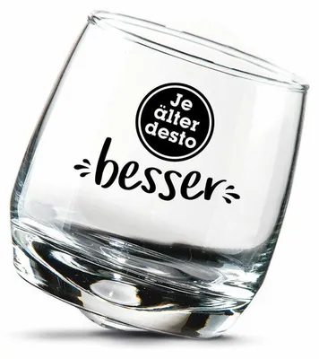 Imagen del producto de Conjunto de 2 vasos "Gilde", vaso con burbujas, con la frase "Cuanto más viejo, mejor", vidrio transparente, altura: 8,5 cm, diámetro: 7,5 cm, código: 47473