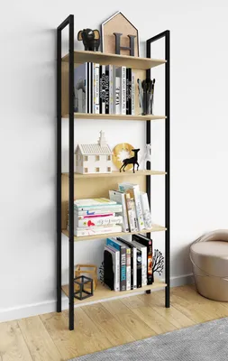 Produktbild von VCM Holz Metall Aufbewahrung Stand Regal Bücherregal Deko Bücher Standregal Flakos 5