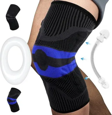 Zdjęcie produktu dla Orteza kolanowa do uprawiania sportu – 2 sztuki – stabilizatory boczne – wkładka pod rzepkę – orteza kompresyjna dla mężczyzn i kobiet – łagodzenie dolegliwości kolanowych – ACL, łąkotka, zapalenie stawów – rozmiar XL