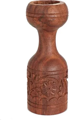 Produktbild von Sheeshamholz Kerzenständer 15cm Hoch Kerzen Bis Ø 2cm Kerzenhalter Schnitzerei