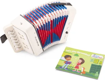 Obrázek produktu pro akordeon Classic Toys s notovým sešitem - bílý