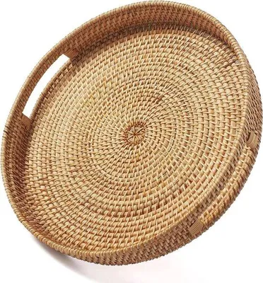 Obrázok produktu pre Ručne vyrobený konferenčný stolík v štýle otomán s prírodným dizajnom – malý, 30 cm x 6 cm, drevo