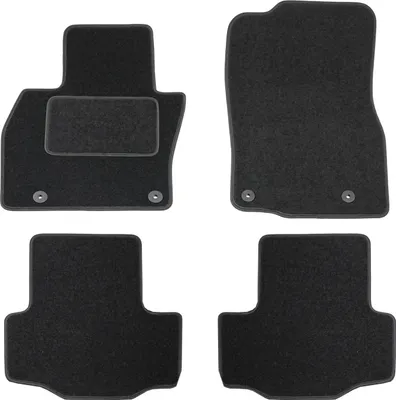 Image de Tapis De Sol Noir Velours Pour Mazda CX-80 Depuis 2024 4pcs 5-Seats, Ajustement précis, Base Antidérapante, Renforcée dans la Zone de la Pédale