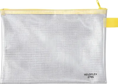 Immagine prodotto di 10x Veloflex® 2705000 tasche con cerniera trasparente/giallo A5 250 x 180 mm
