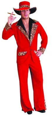 Produktbild von Pimp Daddy Zuhälter Kostüm rot, Größe:XXXL