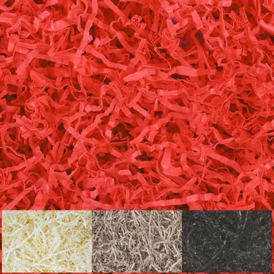 Immagine prodotto di Creative Deco 1kg Rossa Carta Tagliuzzato Carta Kraft | Sostituzione della Lana di Legno | Materiale da Imballaggio per Regalo di Natale a Strisce
