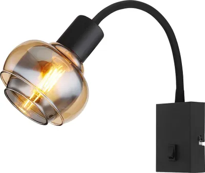 Produktbild von LED Wandleuchte, Flexo-Spot, Metall, Schwarz, H 46,5 cm