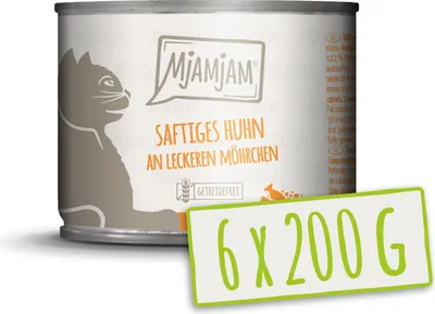 Image de MjAMjAM - 6x200g Poulet aux carottes Nourriture humide pour chats Aliment complet