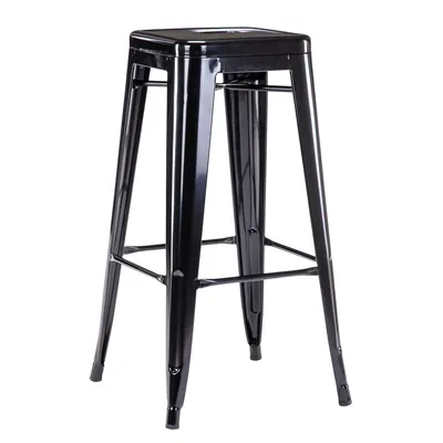 Produktbild von Duhome Barhocker aus Eisen Metallhocker Stapelbar Bistrostuhl Industry Design Küchenstühle für Bistro Restaurant Küche, Schwarz