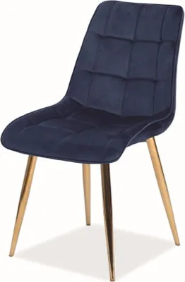 Image de Lot de 6 chaises de salle à manger et de cuisine, style chic, bleu marine