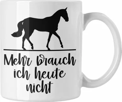 Produktbild von Trendation - Reiterin Mädchen Pferde Geschenk Tasse Reiten Reiterin Kinder Becher Spruch Lustig Geburtstag Geschenke (Weiß)