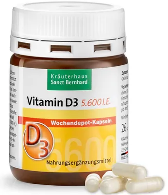 Produktbild von Sanct Bernhard Vitamin D 5600 I.E. - 26 Wochendepot-Kapseln