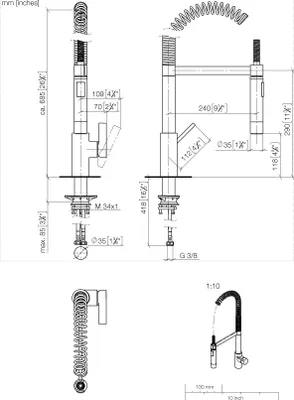 Produktbild von Dornbracht 33860875-19 Einhebelmischer Profi TARA ULTRA