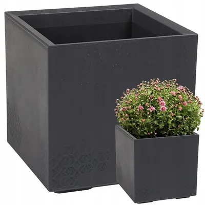 Produktbild von Deco4Home KARO Pflanzkübel Anthrazit Beton-Optik 40x40x40cm