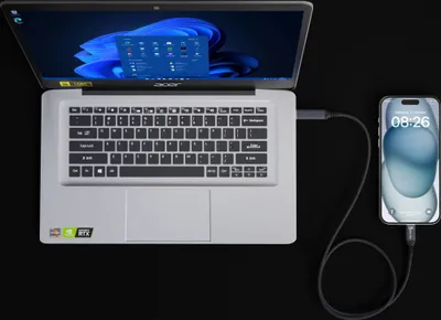 Produktbild von smrter SPEEDY 100 Daten-& Ladekabel 100W PD USB-C 200cm BK retail - Kabel - Digital/Daten