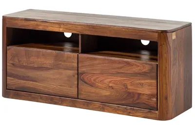 Image de MASSIVMOEBEL24 | Meuble TV Sheesham 130x40x58, bois ciré aspect noyer, TORONTO #219