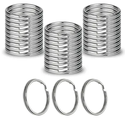 Produktbild von Schlüsselringe - 25 mm Durchmesser - 100 Stück - Metall rund für Schlüsselanhänger und Bastelarbeiten - Silber