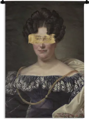 Produktbild von MuchoWow® Wandteppich Wandbehang Johanna Henriette Engelen - Dubois Drahonet - Gold 120x180 cm Tapisserie Dekoration Wandtuch - Schlafzimmer - Dekorationen für das Haus