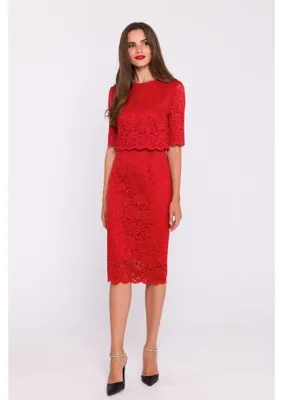 Produktbild von Stylove Midikleid für Frauen Gihl S379 rot M