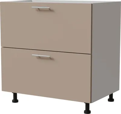 Produktbild von Schubladenunterschrank BRERRA 80x82cm lackiert Ausführung wählbar BR-D2 - 80,RAL 1016 graubeige Matt,weiß,HETTICH InnoTech Atira (Vollauszug)