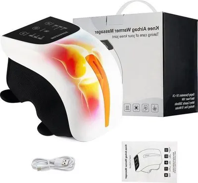 Productafbeelding van Kniemassageapparaat met 3 warmtestanden en 3 vibratiemassagemodi voor gewrichtspijnverlichting in elleboog, schouders en knieën Knie massage apparaat