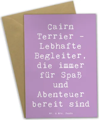 Produktbild von Mr. & Mrs. Panda Glückwunschkarte Spruch Cairn Terrier Begleiter - Lavendeltraum - Geschenk, Loyalität, Hunderasse, glückwunschkarten, Hunderassen, lebhafte, Grußkarten
