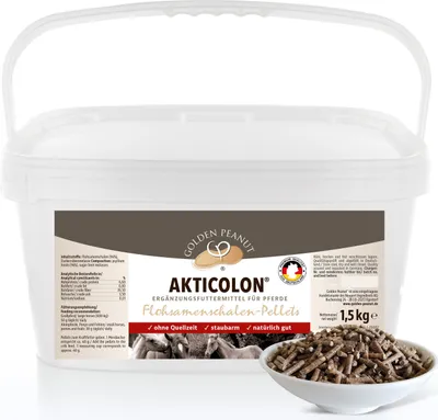 Produktbild von GOLDEN PEANUT Akticolon Flohsamen Pellets Ballaststoffe für Pferde 1,5kg
