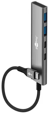 Obrázok produktu pre Goobay 76563, USB Typ-C, USB 3.2 Gen 1 (3.1 Gen 1) Type-A, USB 3.2 Gen 1 (3.1 Gen 1) Type-C, 5000 Mbit/s, Šedá, Hliník, Plast, 0,115 m