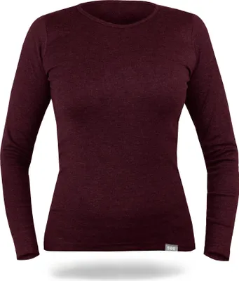 Produktbild von SES Thermoshirt Damen Langarm 46 Bordeaux aus 75% Baumwolle & 25% Polyester/atmungsaktive Thermo Oberteil Damen/Thermounterwäsche Damen für Wärme & Komfort