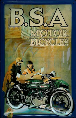 Produktbild von Blechschild B.S.A. Motor Bicycles Motorrad Nostalgieschild Schild