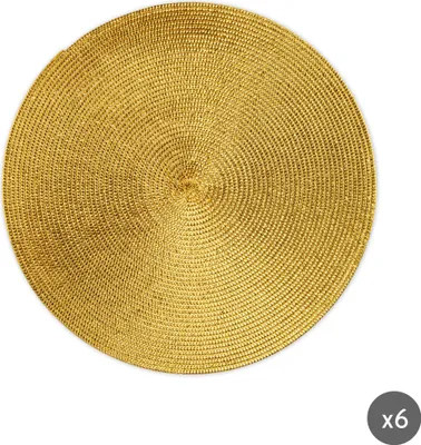 Immagine prodotto di Excelsa Set di 6 tovagliette in plastica dorata 36Xh0,2X36 Cm Oro