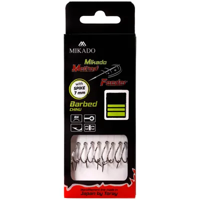 Obrázek produktu pro Mikado Návazec Mf S Jehlou Háček S Protihrotem Číslo 8 / Vlasec 0.25mm/10cm 8 Ks