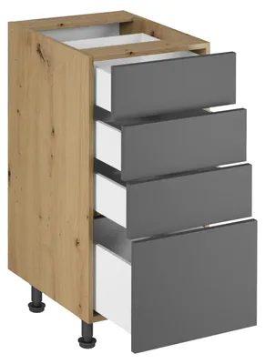 Image de Armoire à tiroirs de cuisine Meuble bas à tiroirs Meuble coulissant