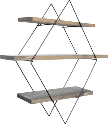Immagine prodotto di Rozasanina - Mensola, 60x14x60h cm Marrone Noce, 3 Ripiani