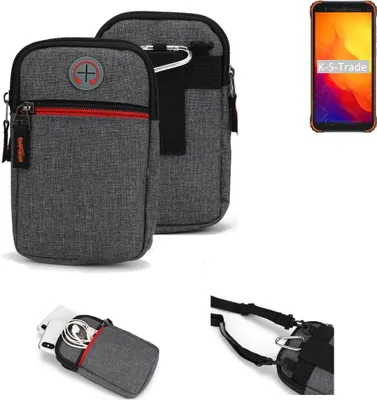 Produktbild von K-S-Trade Holster Gürteltasche kompatibel mit Blackview BV4900S Handy Tasche Schutz Hülle grau Zusatzfächer 1x