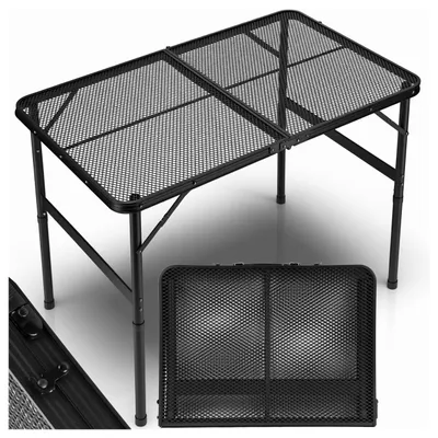 Produktbild von Campingtisch Klapptisch im Koffer 90*60cm höhenverstellbar 42/70cm Epifit Gartentisch Aluminium Schwarz bis 20kg