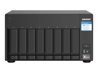 Image de QNAP TS-832PX Tour NAS Annapurna Labs AL324 4 Go DDR4 0 To QNAP Turbo System Aluminium, Noir