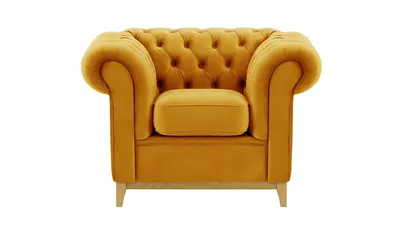 Produktbild von SLF24 - Sessel Chesterfield Wood - Senf - Velluto 8