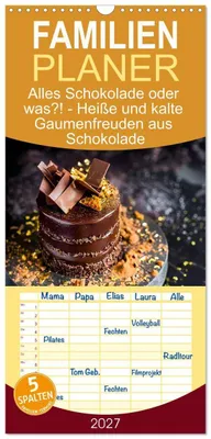 Produktbild von Familienplaner 2027 - Alles Schokolade oder was?! - Heiße und kalte Gaumenfreuden aus Schokolade mit 5 Spalten (Wandkalender, 21 x 45 cm) CALVENDO